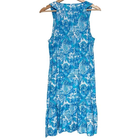Lilly Pulitzer Lindy Dress Amalfi Blue Sunny State of Mind Sleeveless | SZ M - Picture 6 of 14
